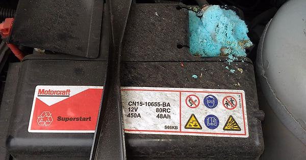 Blue Powder on Car Battery