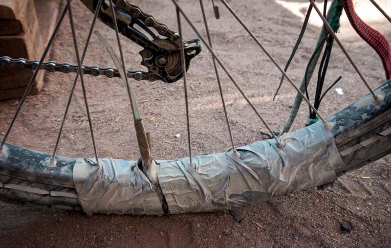 How to Fix a Flat Bike Tire With Duct Tape Outdoor Driving